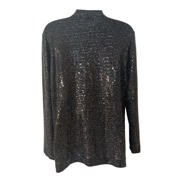 Calvin Klein Black Sequin Top Size Large - Picture 3 of 3